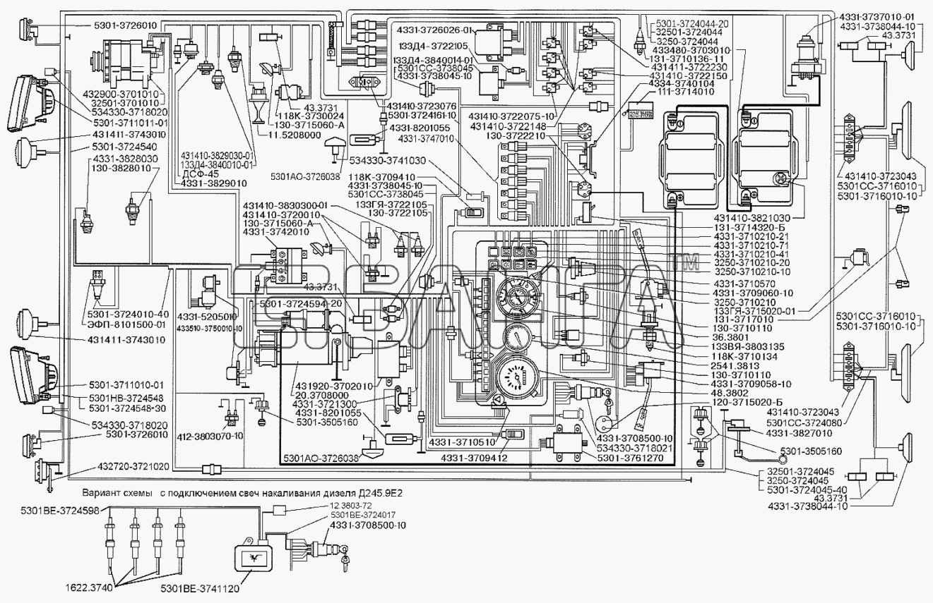ЗИЛ ЗИЛ-5301 (2006) Схема Схема расположения пучков проводов и